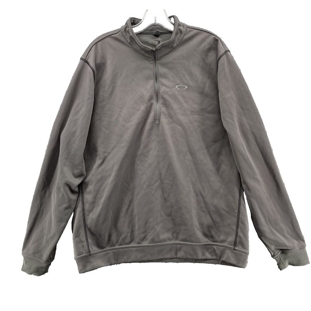 Oakley Sweater Men's Large Gray 1/4 Zip Preppy Golf Outdoor Gorpcore Performance